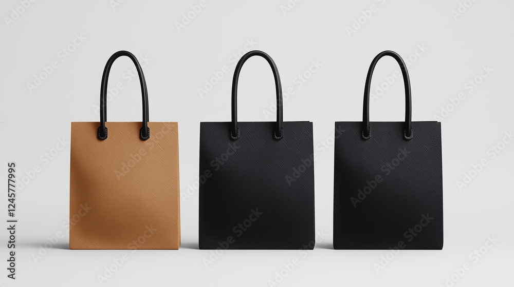 Professional shopping bag mockup with adjustable layers for branding