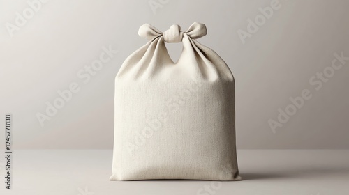 Soft linen eco-bag mockup with a natural fiber texture for branding photo