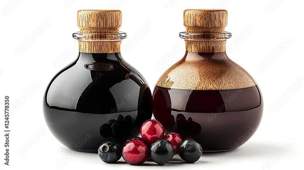 Premium Balsamic Vinegar Bottles with Berries Premium Balsamic Vinegar Bottles with Berries