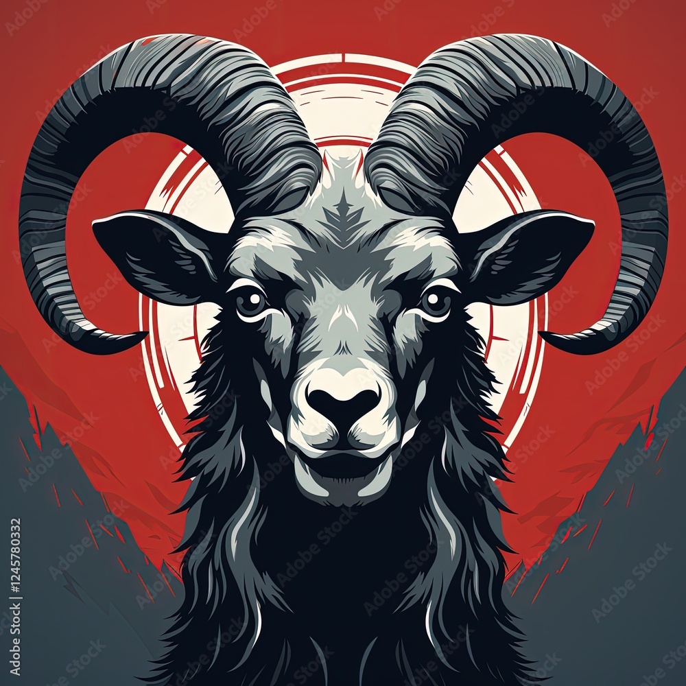 Bold Vector Illustration Featuring Dark and Red Tones in Flat Style Bold Vector Illustration Featuring Dark and Red Tones in Flat Style