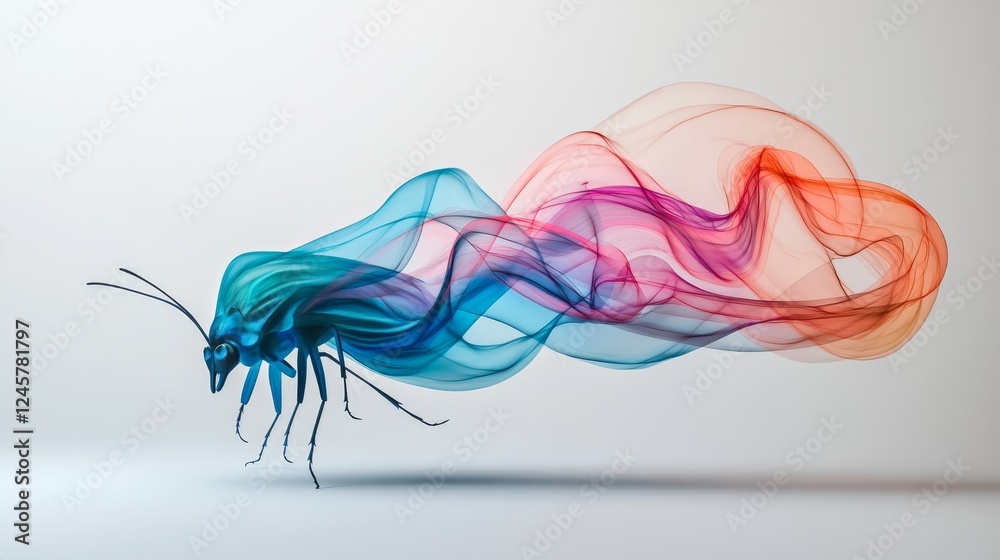 Fanciful Stink Bug Emitting Colorful Waves Fanciful Stink Bug Emitting Colorful Waves
