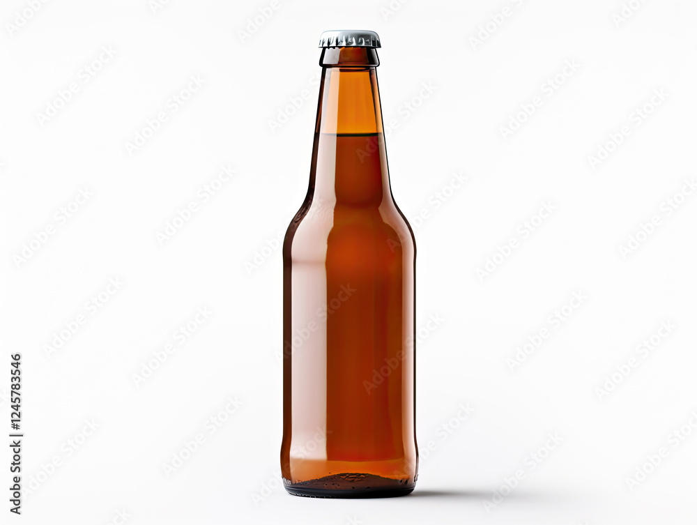 Amber Bottle Mockup on White Background Amber Bottle Mockup on White Background