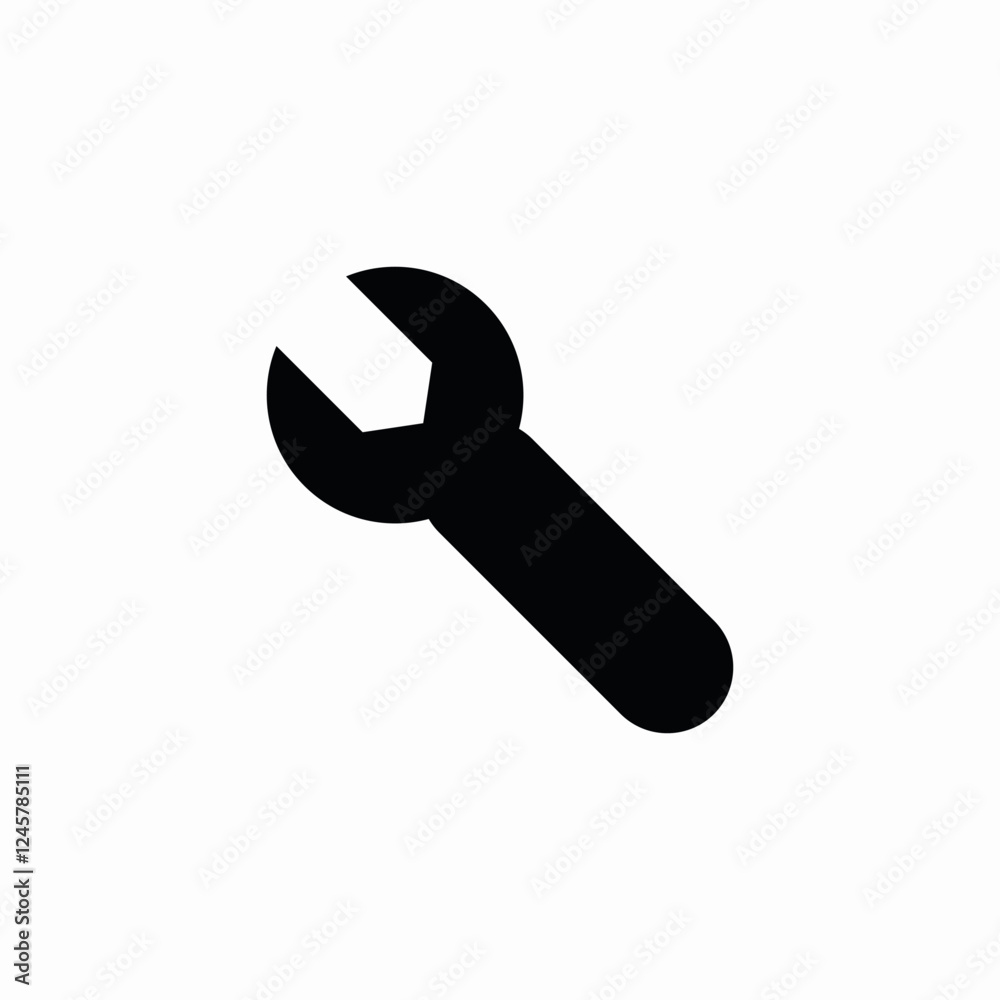 wrench repair tool fix icon vector sign wrench repair tool fix icon vector sign