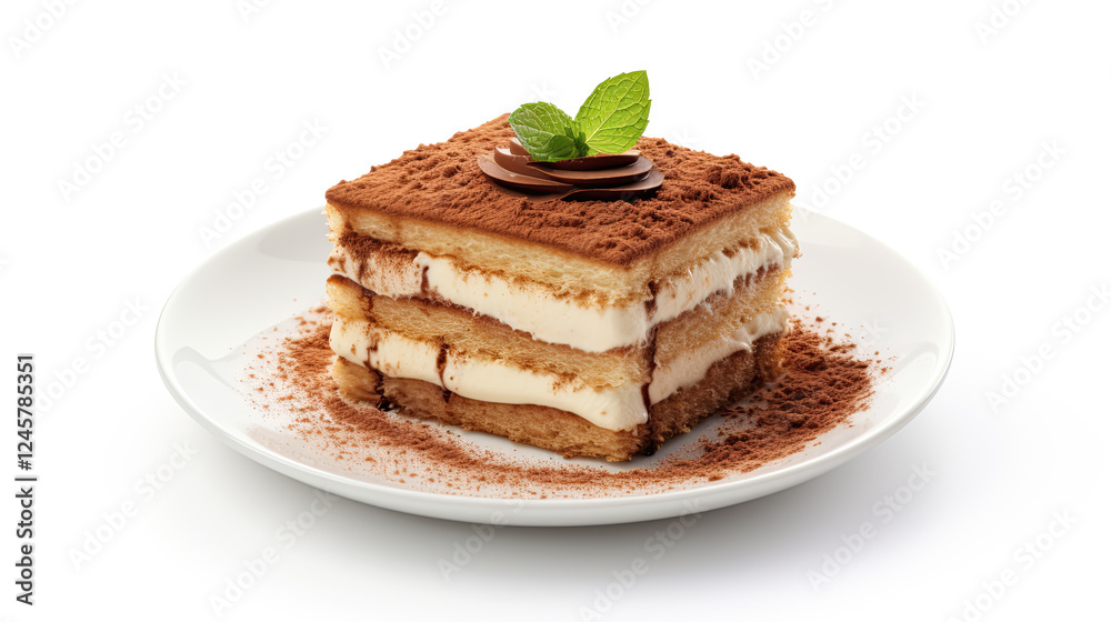 Classic Tiramisu Dessert on a Plate Classic Tiramisu Dessert on a Plate