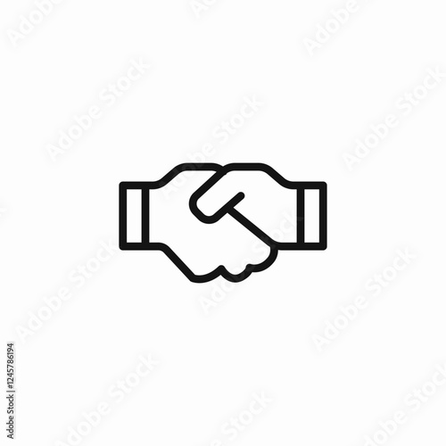 handshake deal agreement business icon vector sign