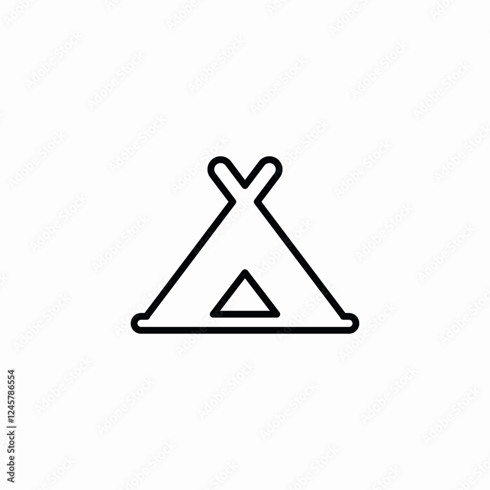 camping tent outdoor adventure icon vector sign camping tent outdoor adventure icon vector sign
