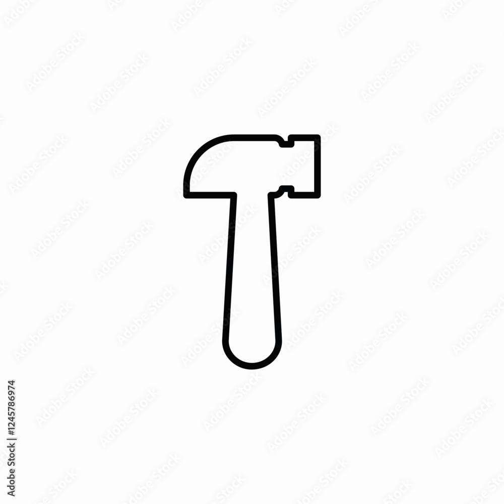 hammer tool repair build icon vector sign