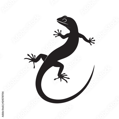 Lizard icon vector design. lizard silhouette isolated on white background.