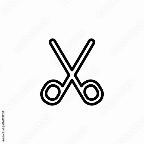 scissors cut craft tool icon vector sign