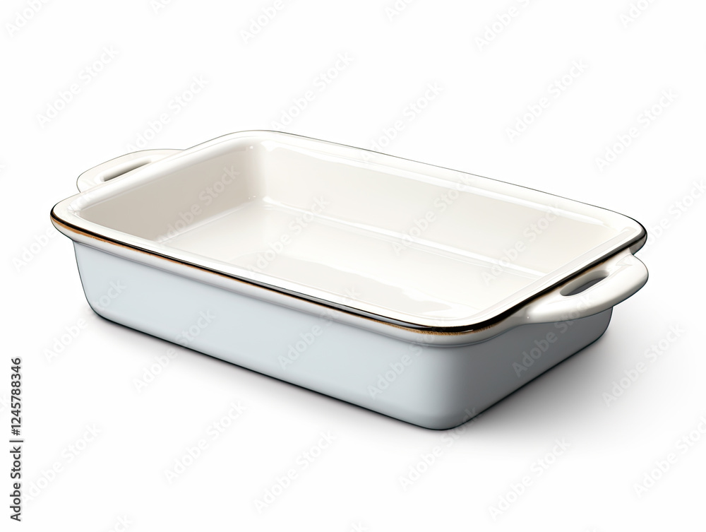 Rectangular White Ceramic Baking Dish with Handles