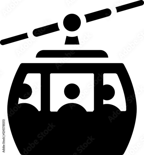 Cable Car Glyph Icon