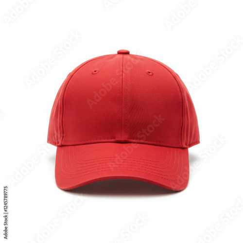 Bold red baseball cap with a structured design and adjustable strap for everyday wear