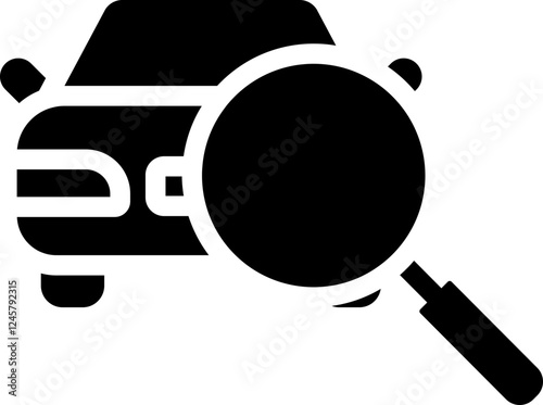 Car Search Glyph Icon