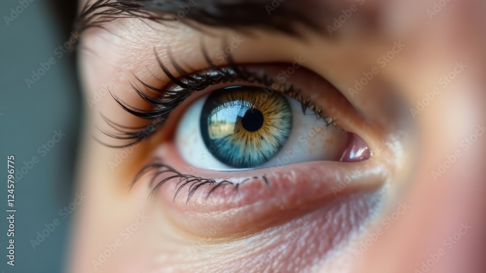 Close-Up of a Woman’s Eyes with Intricate Detail and Vibrant Colors, Highlighting Eye Health and Advertising a Trusted Medical Center Specializing in Eye Care Close-Up of a Woman’s Eyes with Intricate Detail and Vibrant Colors, Highlighting Eye Health and Advertising a Trusted Medical Center Specializing in Eye Care