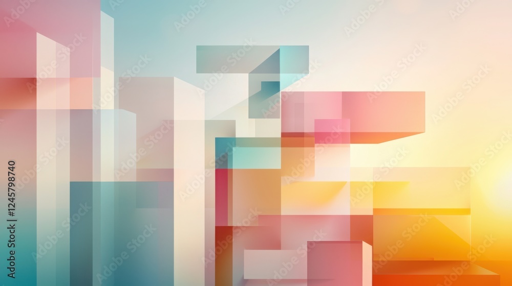 Abstract Digital Design Showcasing Gradual Development in Colorful Geometry Abstract Digital Design Showcasing Gradual Development in Colorful Geometry