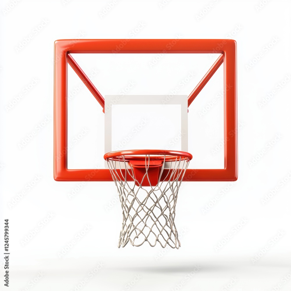 Naklejka premium basketball hoop with a red net, isolated on white