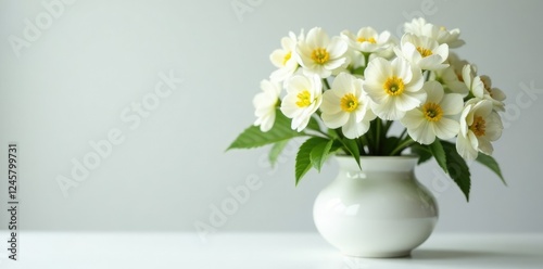 Wallpaper Mural Delicate elder flowers unfolding in a white vase, nature, flower arrangement, flora Torontodigital.ca