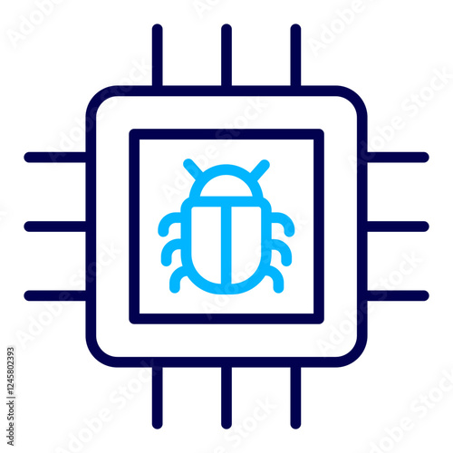 Microchip Bug Outline Color icon