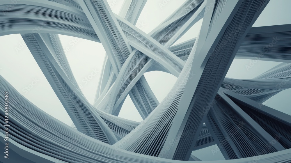 Obraz premium Creative Flow of Ideas Represented by Intertwining Lines and Abstract Forms