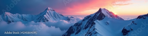 Mysterious atmosphere on the summit of Elbrus, landscape, misty, elbrus