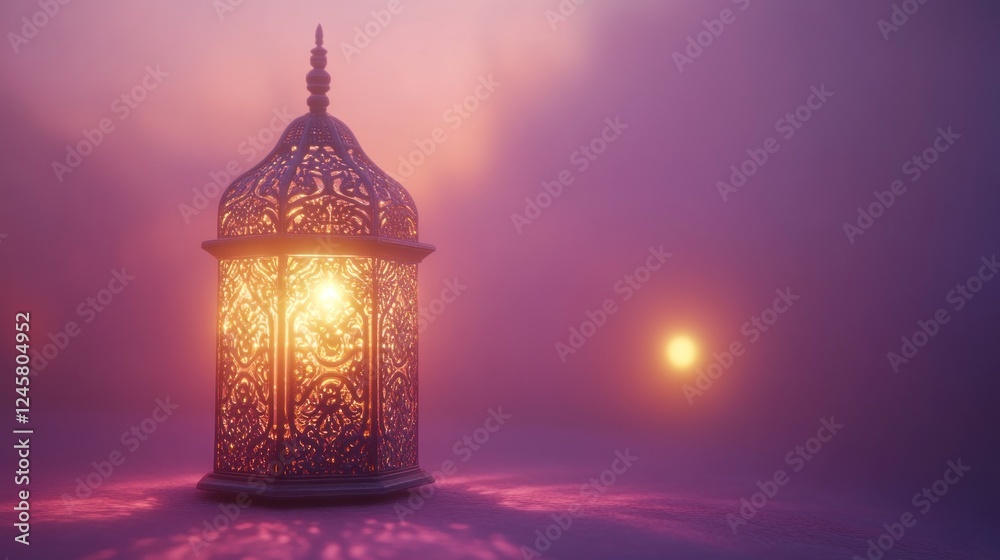 Fototapeta premium Ornate Ramadan Lantern with Mystical Glow