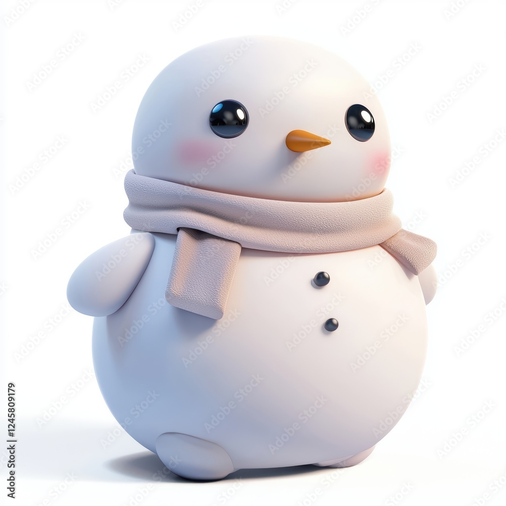 freezing cold snowman with a scarf isolated on white freezing cold snowman with a scarf isolated on white
