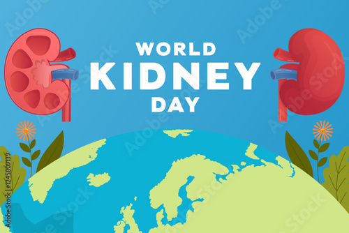 world kidney day background illustration in gradient