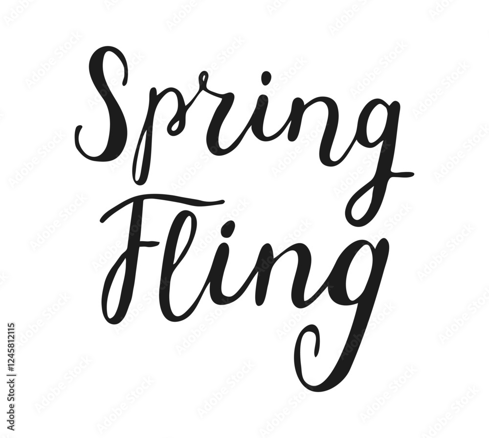 © Zhi_zhi_art - Spring Fling handwritten words isolated on white background. Hand drawn Calligraphy lettering style. Springtime seasonal inspiration for banner poster posts card © Zhi_zhi_art - Spring Fling handwritten words isolated on white background. Hand drawn Calligraphy lettering style. Springtime seasonal inspiration for banner poster posts card