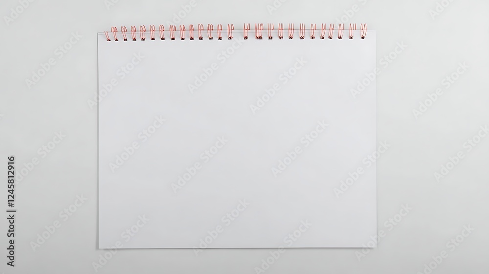 Blank Spiral-Bound Notepad on White Background Blank Spiral-Bound Notepad on White Background