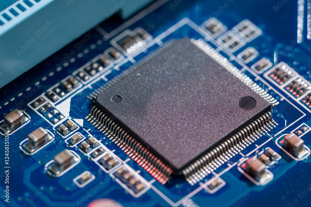Macro Studio Shot of a CPU Wafer in a High-Tech Laboratory. Macro Studio Shot of a CPU Wafer in a High-Tech Laboratory.