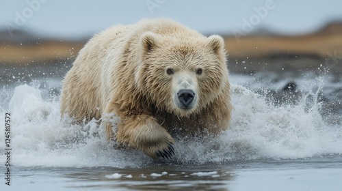 Majestic Kermode Bear's Aquatic Charge photo