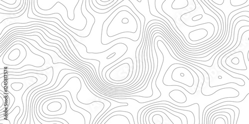 Abstract modern white and black topographic styles contour map wavy line, digital print terrain lines texture vector white background. 