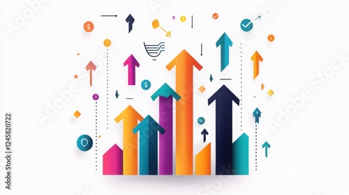 Colorful Simple Chart Displaying Investment Growth and Return Trends in Finance