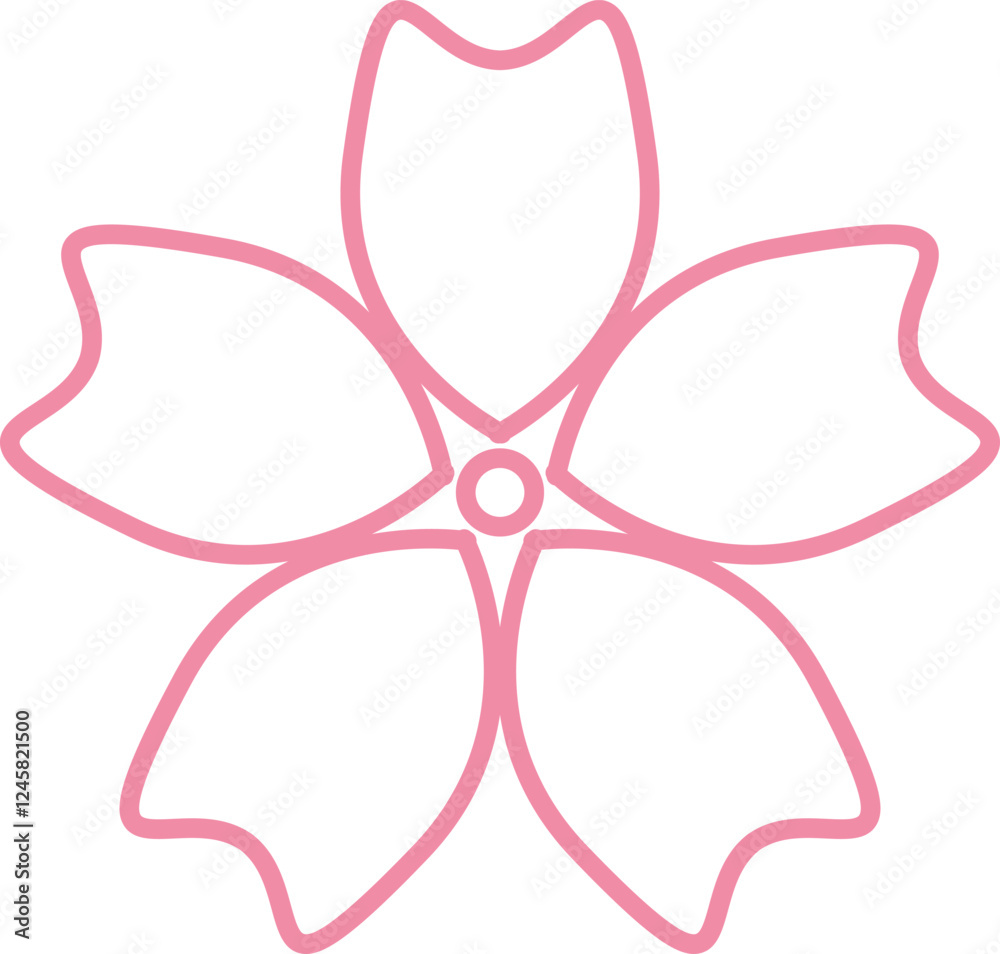 Cherry Peach plum Blossom flower or sakura spring flowers flat vector icon set for apps websites or print. Cherry Peach plum Blossom flower or sakura spring flowers flat vector icon set for apps websites or print.