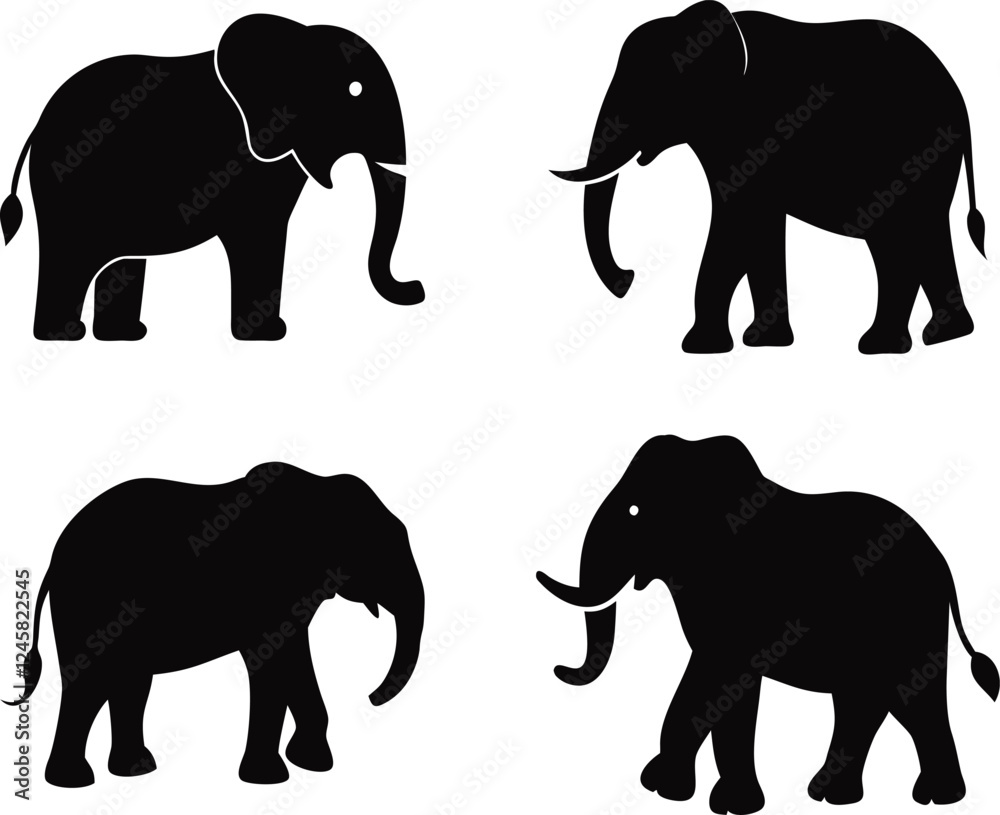 Fototapeta premium elephant silhouette vector style image