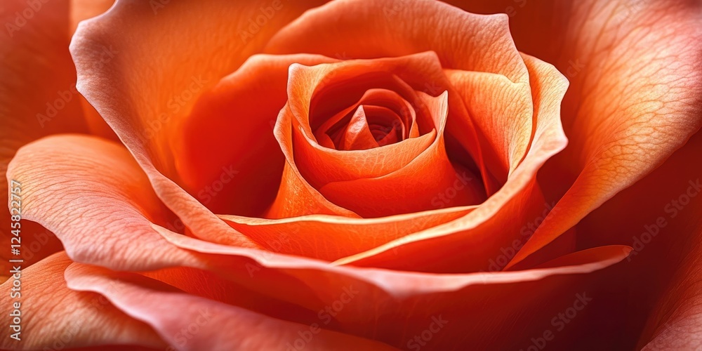 Vibrant close-up of an orange rose showcasing delicate petals spiraling inward with soft textures and gradients illuminated by natural light. Vibrant close-up of an orange rose showcasing delicate petals spiraling inward with soft textures and gradients illuminated by natural light.