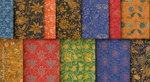 Colorful Batik Fabric Textures and design photo