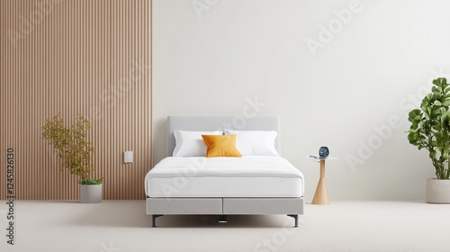 Modern Adjustable Bed with Smart Controls in Minimalist Room