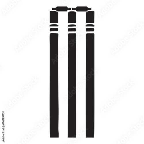 Cricket Wicket Silhouette Vector Illustration for Sports Fans