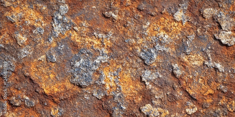 Rusty metallic surface texture with vibrant orange and brown hues scattered over a rugged gray backdrop, showcasing layers of corrosion and decay. Rusty metallic surface texture with vibrant orange and brown hues scattered over a rugged gray backdrop, showcasing layers of corrosion and decay.