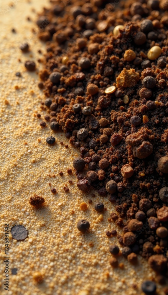 Dark brown organic matter atop pale brown mineral soil, biology, topsoil, structure Dark brown organic matter atop pale brown mineral soil, biology, topsoil, structure
