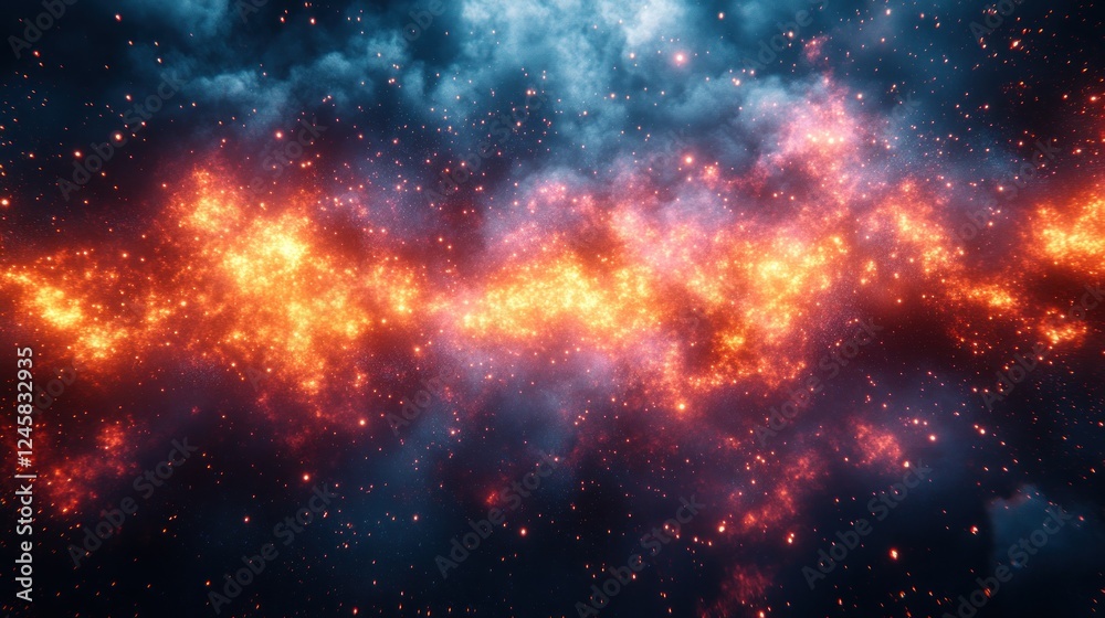 Cosmic fire nebula, space background, energy, design Cosmic fire nebula, space background, energy, design