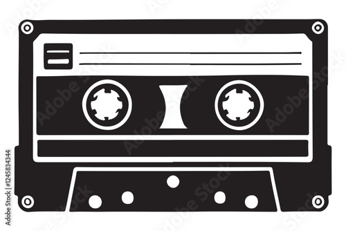 Cassette Tape Vector Illustration Retro Audio Storage Device Graphic