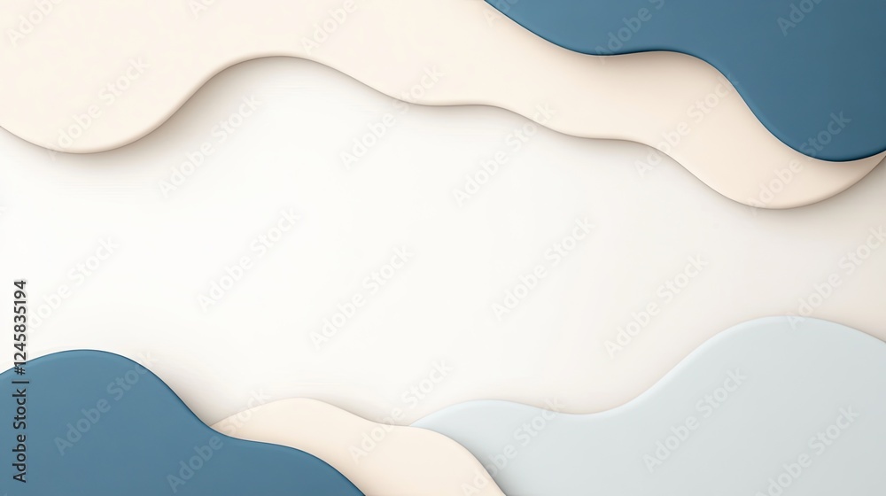 Fototapeta premium Abstract design featuring layered waves of soft colors creating a modern aesthetic background