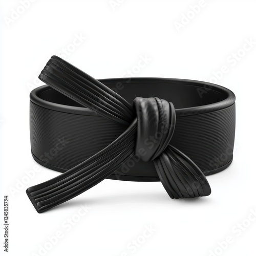 martial arts black belt, isolated on white photo