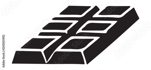 Chocolate Bar Silhouette Vector Art Illustration for Sweet Designs