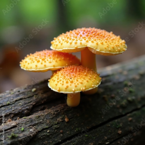 Oysterling crepidotus variabilis fungi on wooden surface, nature, identification photo