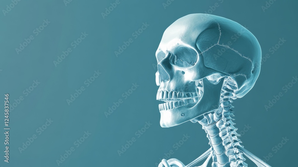 Artistic skeletal system diagram illustration highlighting individual bones, rendered in a clean, professional style, Artistic skeletal system diagram illustration highlighting individual bones, rendered in a clean, professional style,