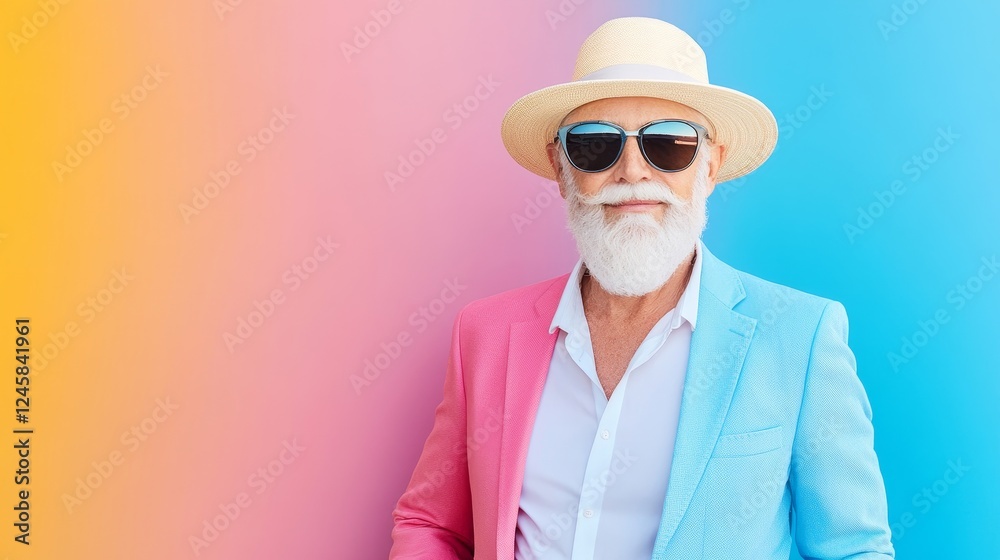Stylish Retiree in Designer Outfit Enjoying Life Stylish Retiree in Designer Outfit Enjoying Life