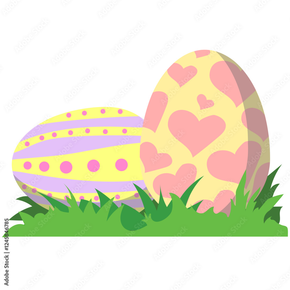 Fototapeta premium Colorful Easter Eggs in Grass